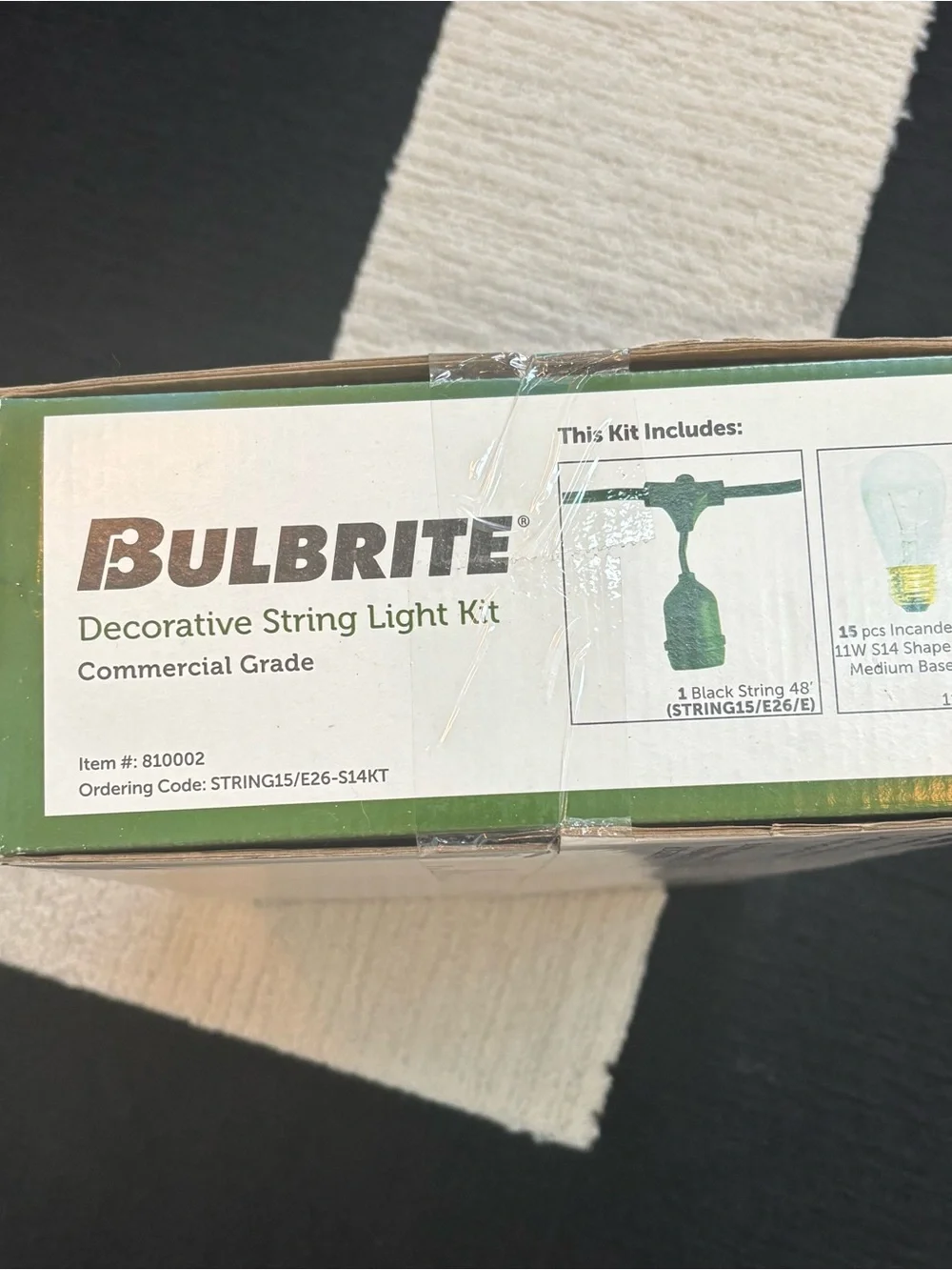 Bulbrite 48’ Decorative String Light Kit - for indoor or outdoor use
